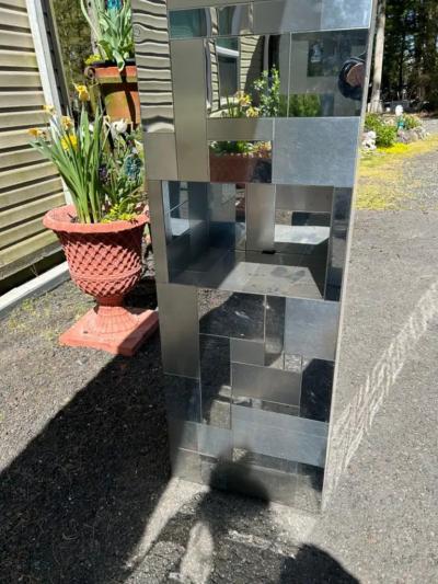 Paul Evans Magnificent Paul Evans Cityscape PE 204 Chrome Brushed Chrome Queen Headboard