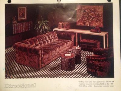 Paul Evans Magnificent Paul Evans Directional Biscuit Tufted Party Loveseat Sofa Modern