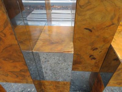 Paul Evans Magnificent Signed Paul Evans Burl Chrome Cityscape Dining Table Mid Century