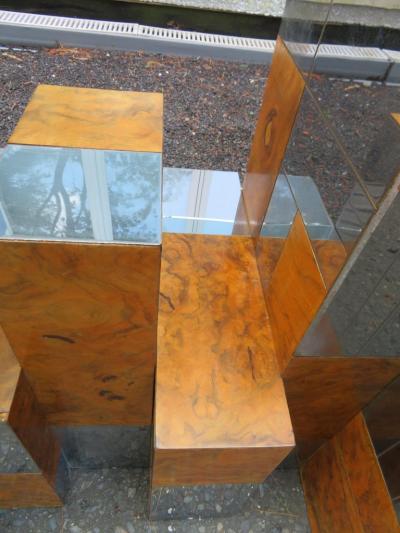 Paul Evans Magnificent Signed Paul Evans Burl Chrome Cityscape Dining Table Mid Century
