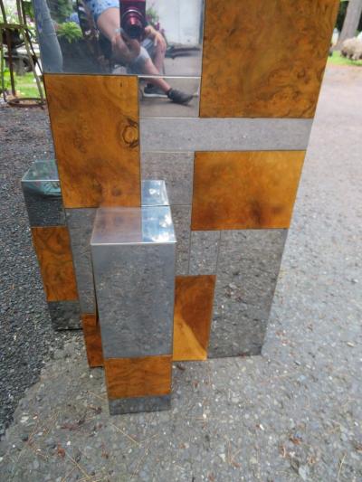 Paul Evans Magnificent Signed Paul Evans Burl Chrome Cityscape Dining Table Mid Century