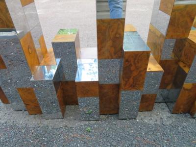 Paul Evans Magnificent Signed Paul Evans Burl Chrome Cityscape Dining Table Mid Century