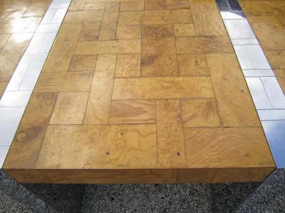 Paul Evans Magnificent Signed Paul Evans Burled Wood and Chrome Cityscape Dining Table