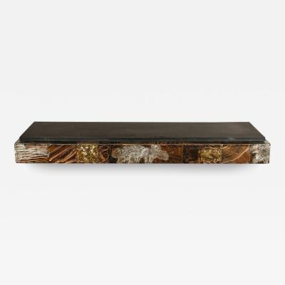 Paul Evans Mid Century Brutalist Patchwork Granite Top Wall Mounted Console by Paul Evans