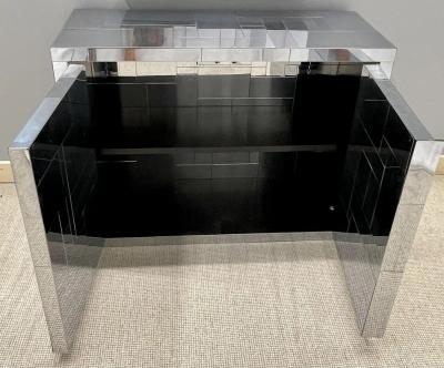 Paul Evans Mid Century Modern Paul Evans Cityscape Mirrored Cabinet and Mirror Vanity