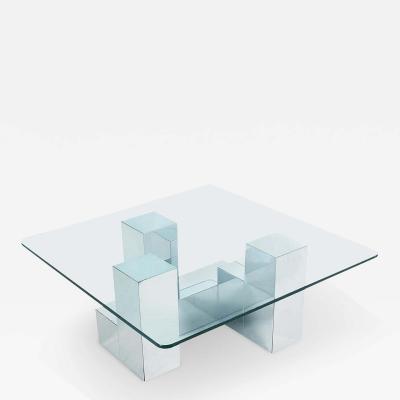 Paul Evans Mid Century Modern Paul Evans Style Chrome and Glass Square Cocktail Table