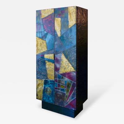 Paul Evans Monumental Paul Evans Signed Geometric Cabinet 1972