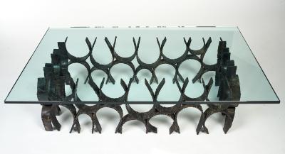 Paul Evans One of a Kind Paul Evans Reversed Loop Coffee Table Signed c 1968