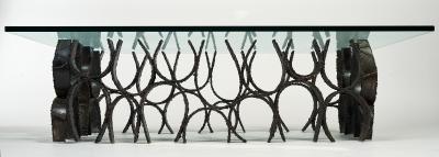 Paul Evans One of a Kind Paul Evans Reversed Loop Coffee Table Signed c 1968