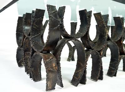 Paul Evans One of a Kind Paul Evans Reversed Loop Coffee Table Signed c 1968