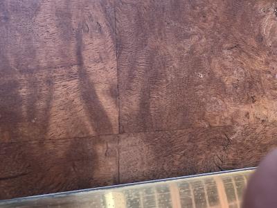 Paul Evans PATCHWORK WOOD AND BRASS MIRROR ATTRIBUTED TO PAUL EVANS