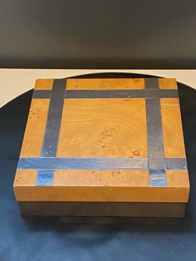 Paul Evans PAUL EVANS BURLWOOD AND CHROME CITYSCAPE BOX