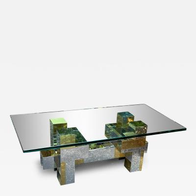 Paul Evans PAUL EVANS CITYSCAPE BRASS AND CHROME COFFEE TABLE