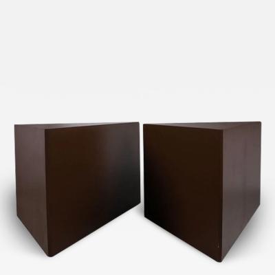 Paul Evans Pair Paul Evans Style Triangle Side Pedestal Coffee Tables
