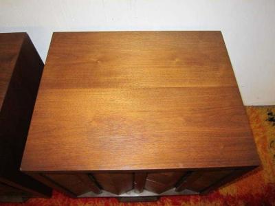 Paul Evans Pair of Brutalist Paul Evans Style Night Stands Pedestal Mid century