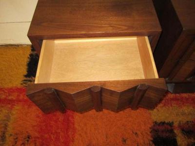 Paul Evans Pair of Brutalist Paul Evans Style Night Stands Pedestal Mid century