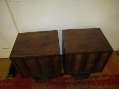Paul Evans Pair of Brutalist Paul Evans Style Night Stands Pedestal Mid century