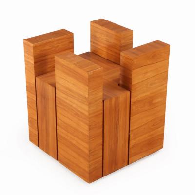 Paul Evans Pair of bleached mahogany glass end tables in manner of Paul Evans C 1980 