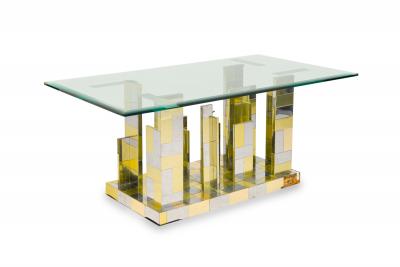 Paul Evans Paul Evans American Chrome and Brass Plated Cityscape Dining Table Base