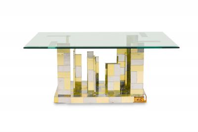 Paul Evans Paul Evans American Chrome and Brass Plated Cityscape Dining Table Base