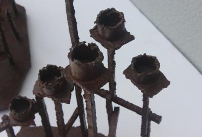 Paul Evans Paul Evans Attributed Welded Steel Candlesticks