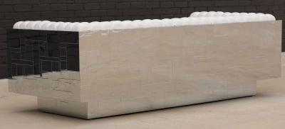 Paul Evans Paul Evans Biscuit Tufted Cityscape Sofas Signed