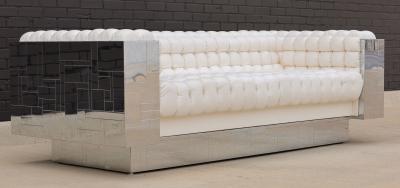 Paul Evans Paul Evans Biscuit Tufted Cityscape Sofas Signed