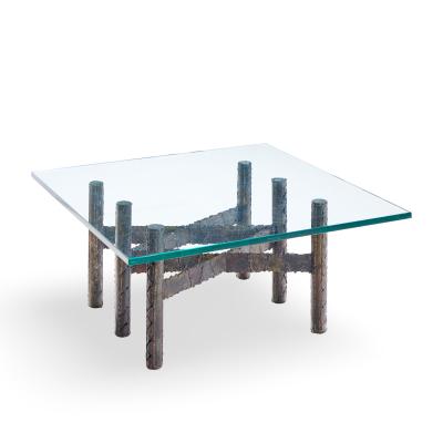 Paul Evans Paul Evans Brutalist Mid Century Patinated Steel and Bronze Coffee Table