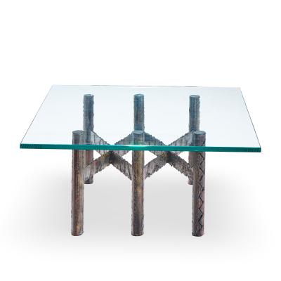 Paul Evans Paul Evans Brutalist Mid Century Patinated Steel and Bronze Coffee Table