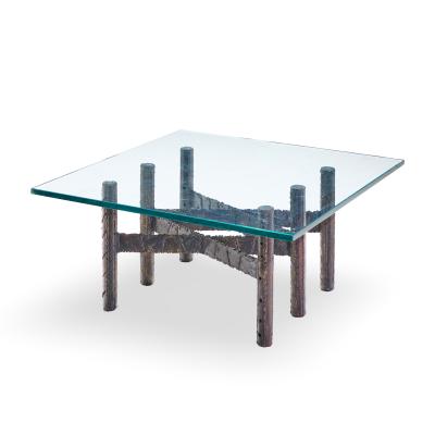 Paul Evans Paul Evans Brutalist Mid Century Patinated Steel and Bronze Coffee Table