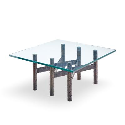 Paul Evans Paul Evans Brutalist Mid Century Patinated Steel and Bronze Coffee Table