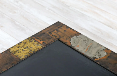 Paul Evans Paul Evans Brutalist Mixed Metal Coffee Table for Directional