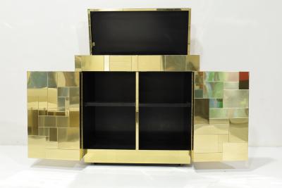 Paul Evans Paul Evans Cityscape Bar Cart in Brass