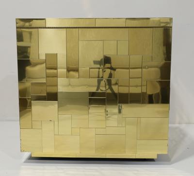 Paul Evans Paul Evans Cityscape Bar Cart in Brass