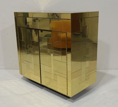 Paul Evans Paul Evans Cityscape Bar Cart in Brass