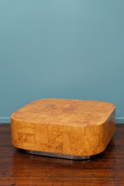 Paul Evans Paul Evans Cityscape Burl Patchwork Coffee Table Signed