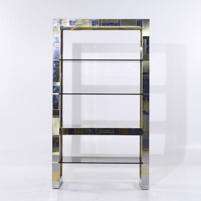 Paul Evans Paul Evans Cityscape Mid Century Brass and Chrome Freestanding Bookcase