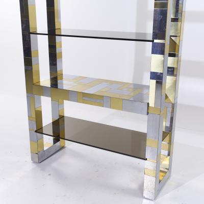 Paul Evans Paul Evans Cityscape Mid Century Brass and Chrome Freestanding Bookcase