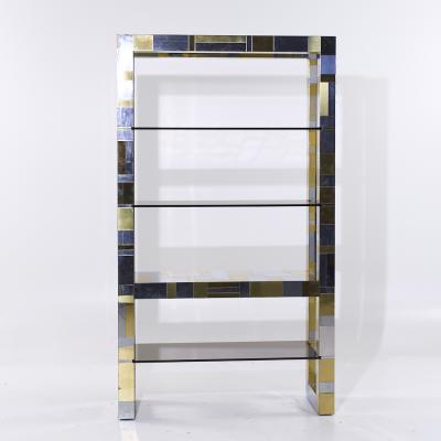 Paul Evans Paul Evans Cityscape Mid Century Brass and Chrome Freestanding Bookcase