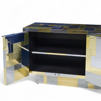 Paul Evans Paul Evans Cityscape Mid Century Chrome and Brass Cabinet Credenza