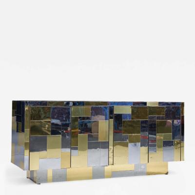 Paul Evans Paul Evans Cityscape Mid Century Chrome and Brass Cabinet Credenza