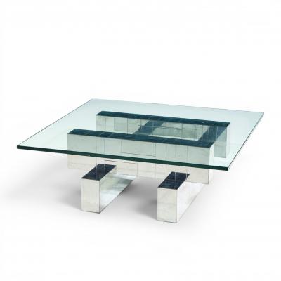 Paul Evans Paul Evans Cityscape Mid Century Chrome and Stainless Steel Coffee Table