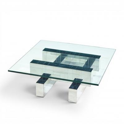 Paul Evans Paul Evans Cityscape Mid Century Chrome and Stainless Steel Coffee Table