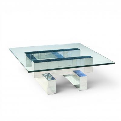 Paul Evans Paul Evans Cityscape Mid Century Chrome and Stainless Steel Coffee Table