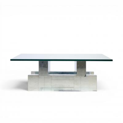 Paul Evans Paul Evans Cityscape Mid Century Chrome and Stainless Steel Coffee Table
