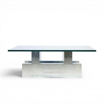 Paul Evans Paul Evans Cityscape Mid Century Chrome and Stainless Steel Coffee Table