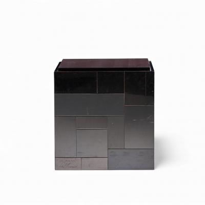 Paul Evans Paul Evans Cityscape Mid Century Gunmetal Cube Side End Tables Pair