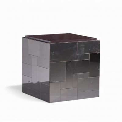 Paul Evans Paul Evans Cityscape Mid Century Gunmetal Cube Side End Tables Pair