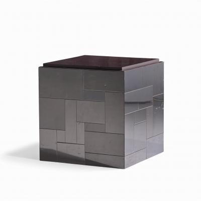 Paul Evans Paul Evans Cityscape Mid Century Gunmetal Cube Side End Tables Pair