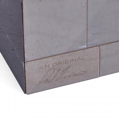 Paul Evans Paul Evans Cityscape Mid Century Gunmetal Cube Side End Tables Pair